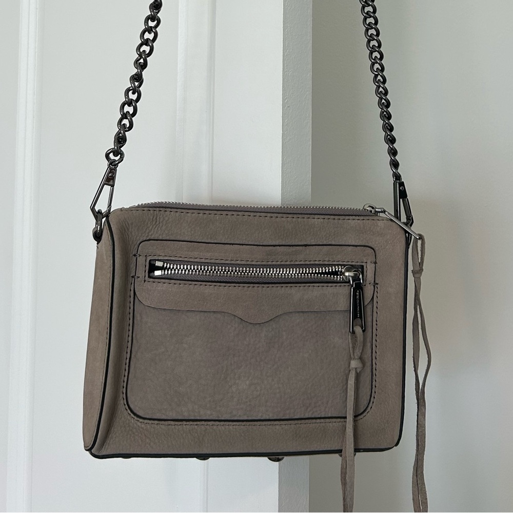 Rebecca Minkoff Taupe Crossbody Bag with Chain Strap